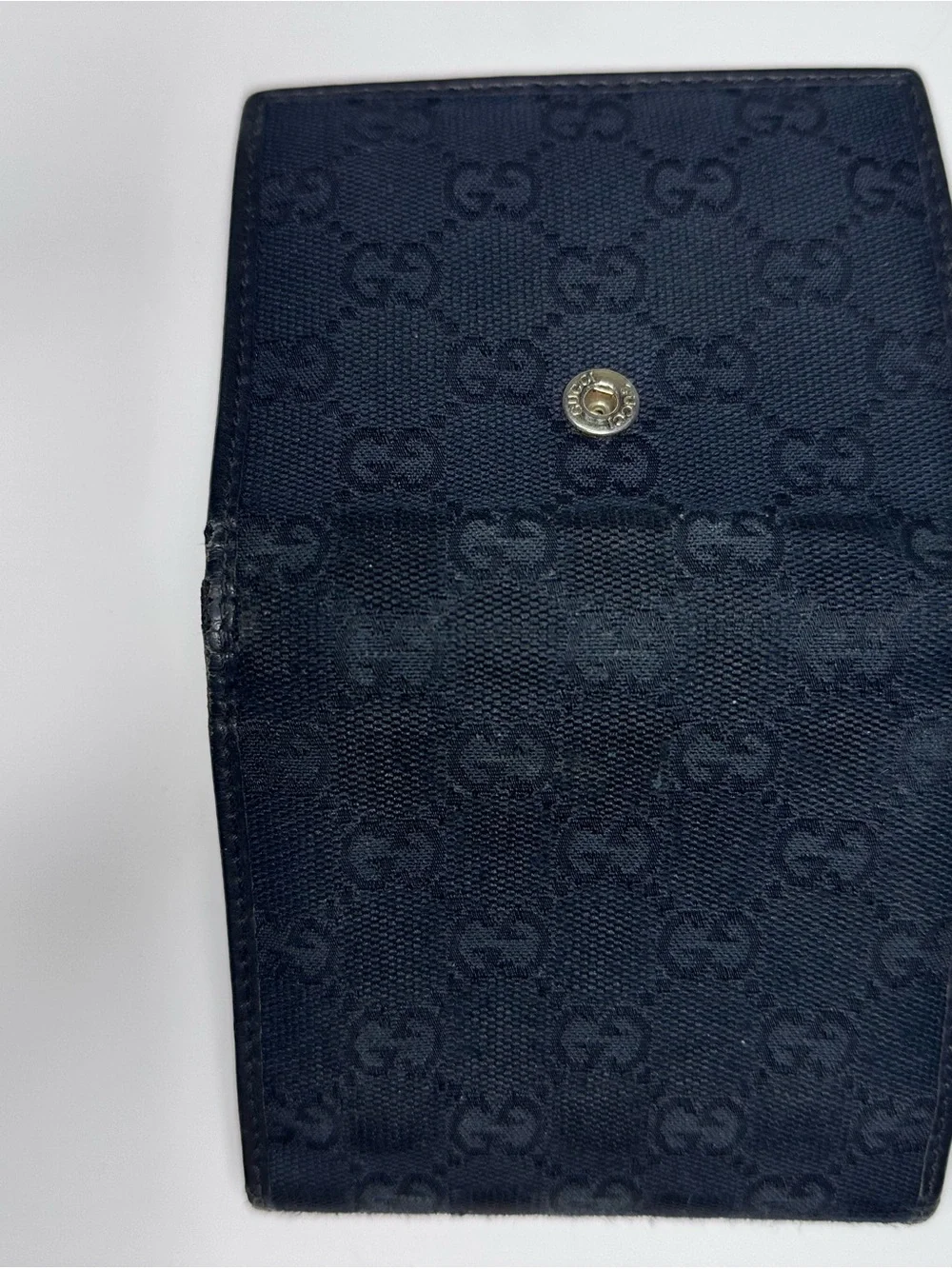 Authentic Gucci Black Men's Wallet with Gold GG Emblem